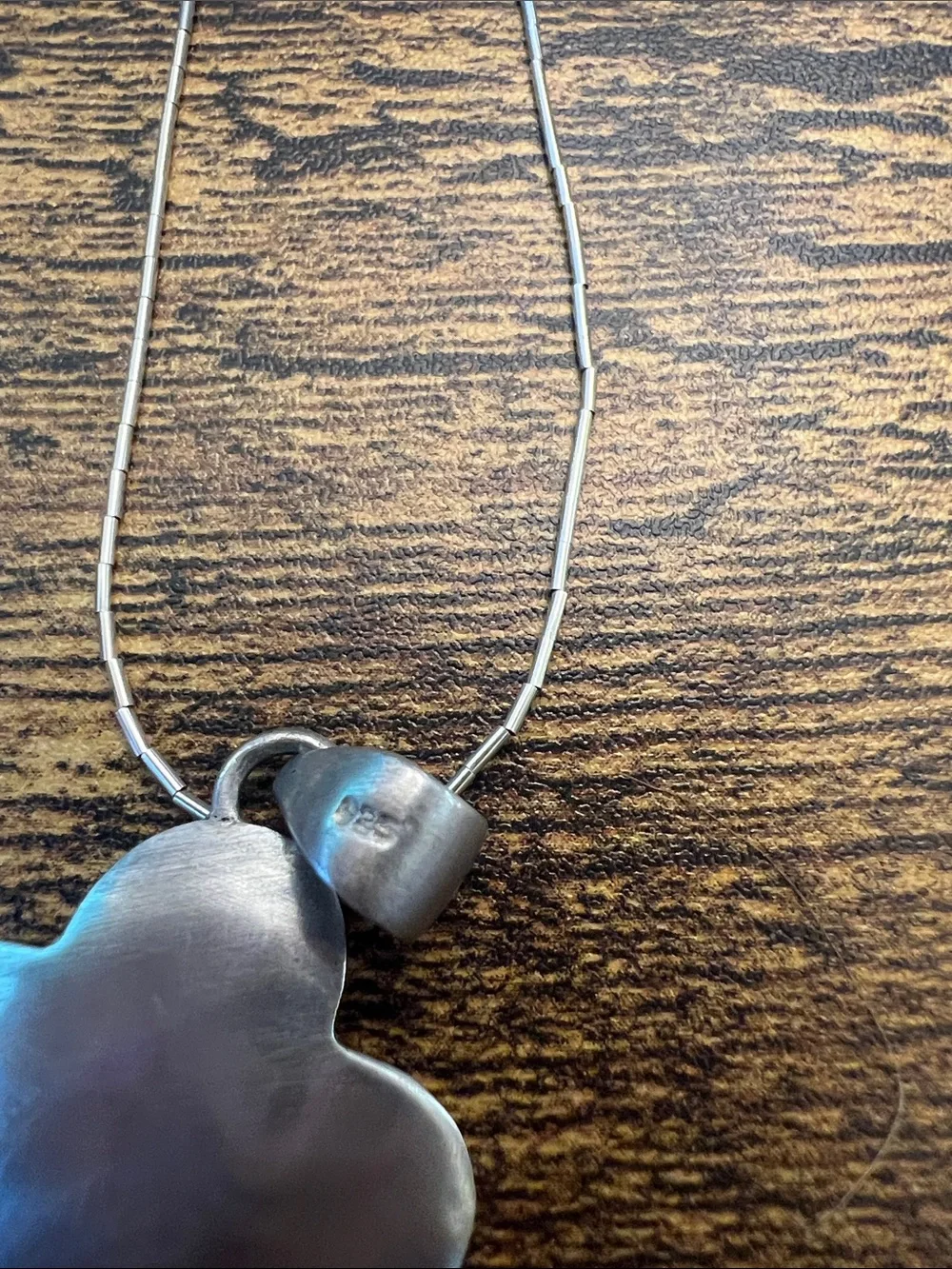 Zuni Sterling Silver Floral Pendant Necklace with Turquoise Stone on 18” chain